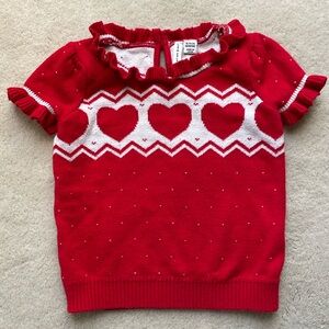 Janie and Jack red heart sweater knit ruffle Fair Isle Size 18-24 months